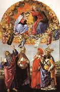 Sandro Botticelli The Coronation of the Virgin with SS.Eligius,John the Evangelist,Au-gustion,and Jerome oil painting on canvas